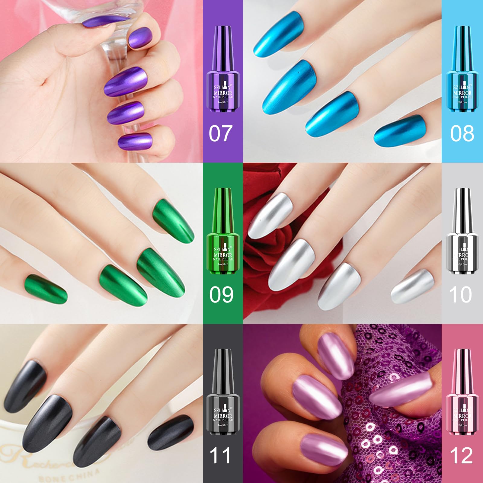 Ownest on-nails shot showcases dramatic high-gloss mirror finish for statement nails.