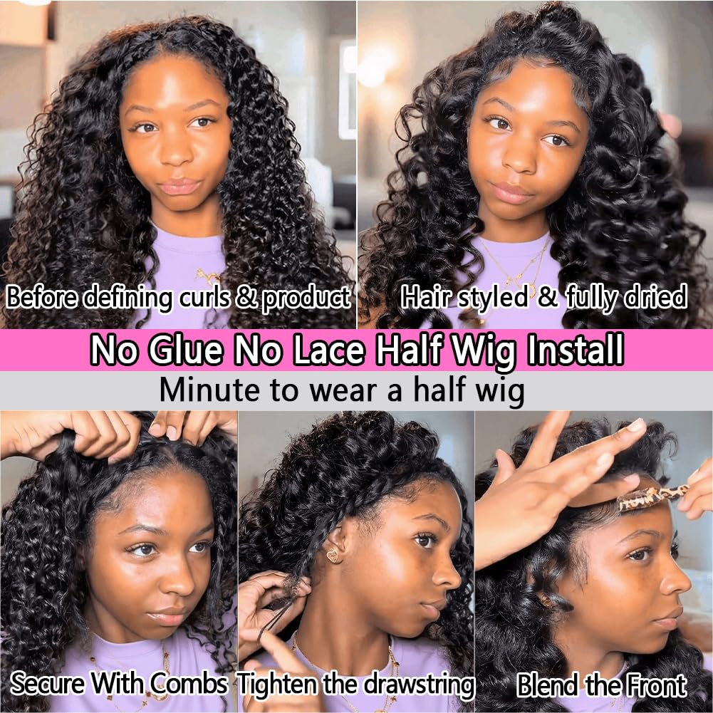 OWNROSE half wig virgin Brazilian hair offers heat-resistance for styling flexibility.