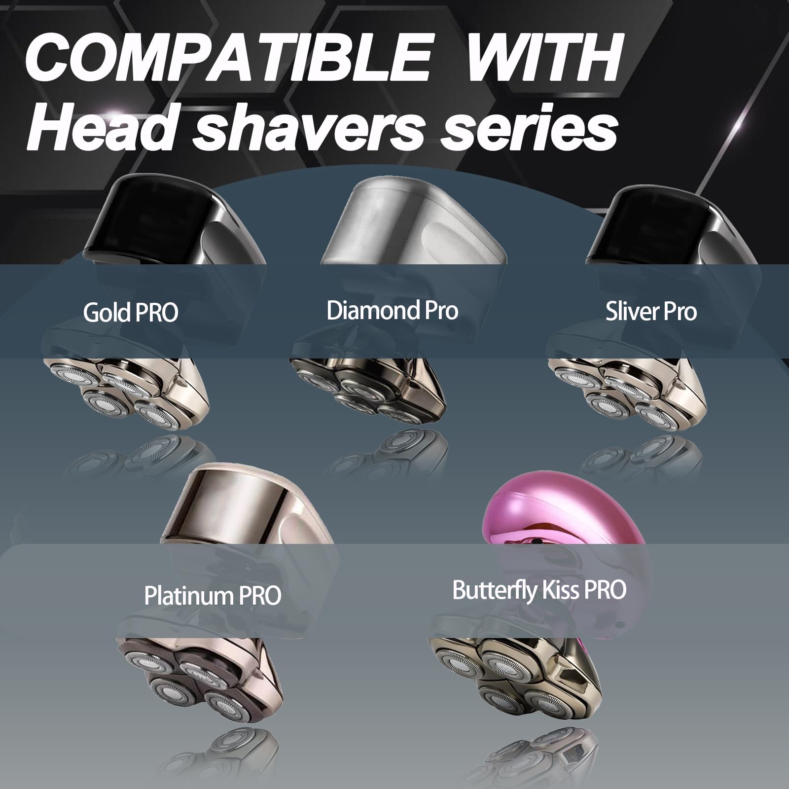 OXSITO Pro 4 floating heads closeup—easy replacement and thorough cleaning