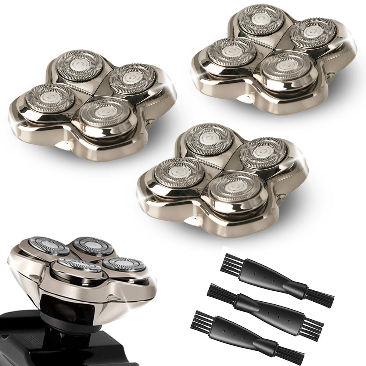 OXSITO Pro 4 heads close-up showing four floating blades for a close, smooth shave