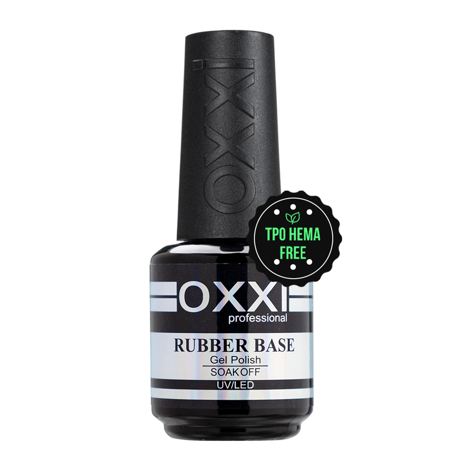 OXXI Professional rubber base gel bottle shown for durable base coat and smooth finish