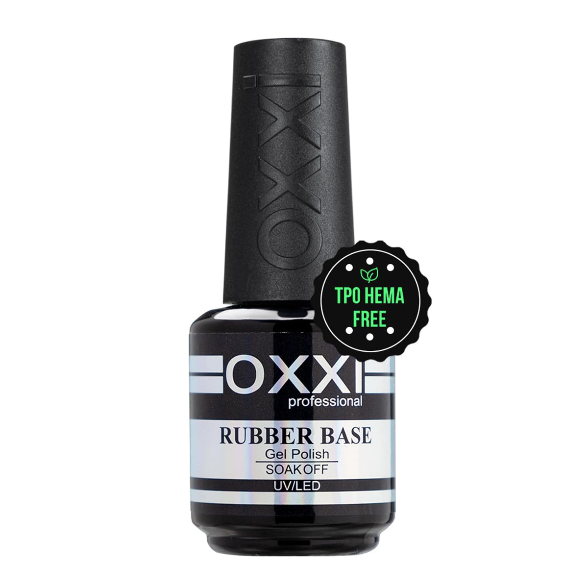 OXXI Professional rubber base gel bottle shown for durable base coat and smooth finish