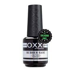 OXXI Professional rubber base gel bottle shown for durable base coat and smooth finish