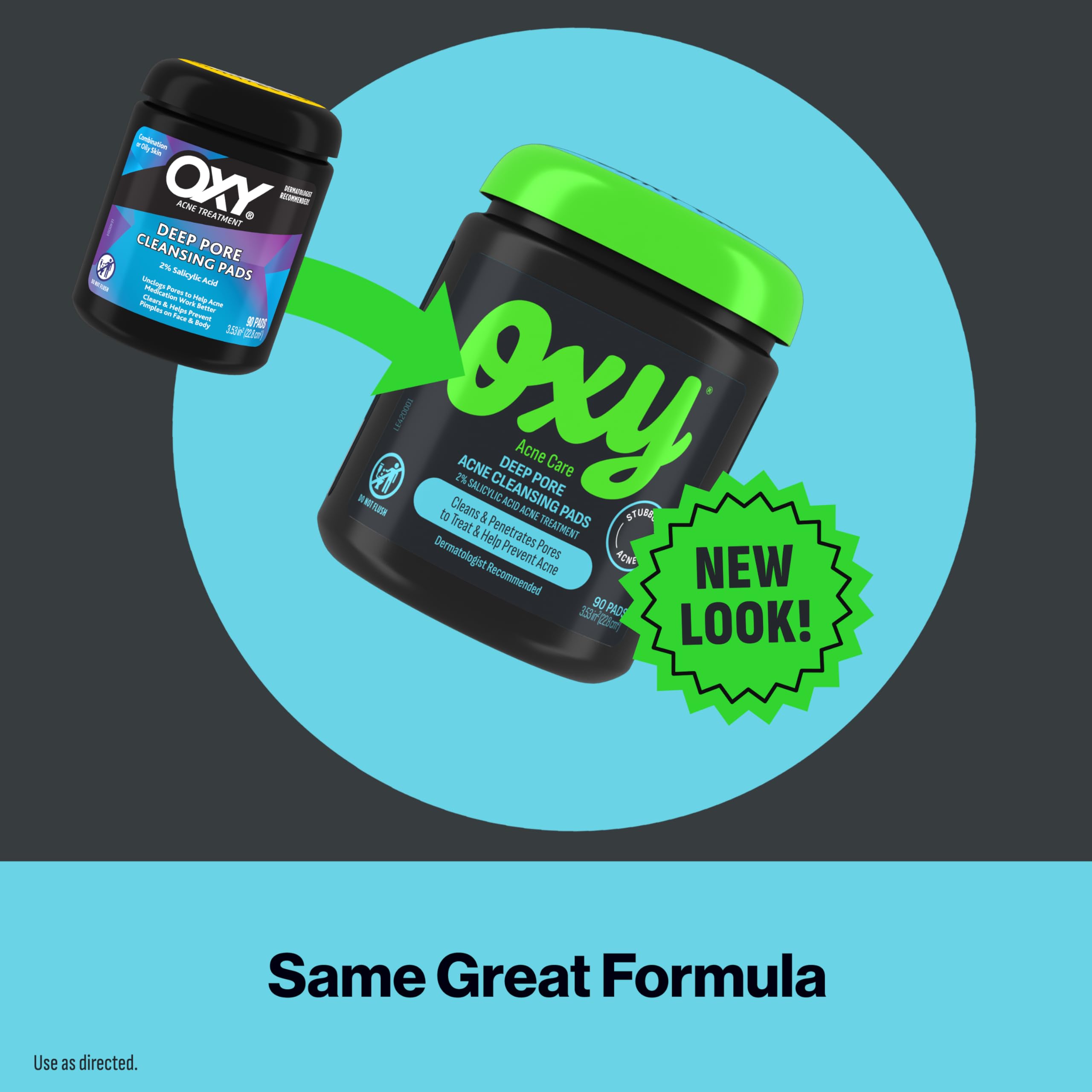 Oxy Deep Pore Cleansing Pads close-up shows textured pad and medicated formula for pores.