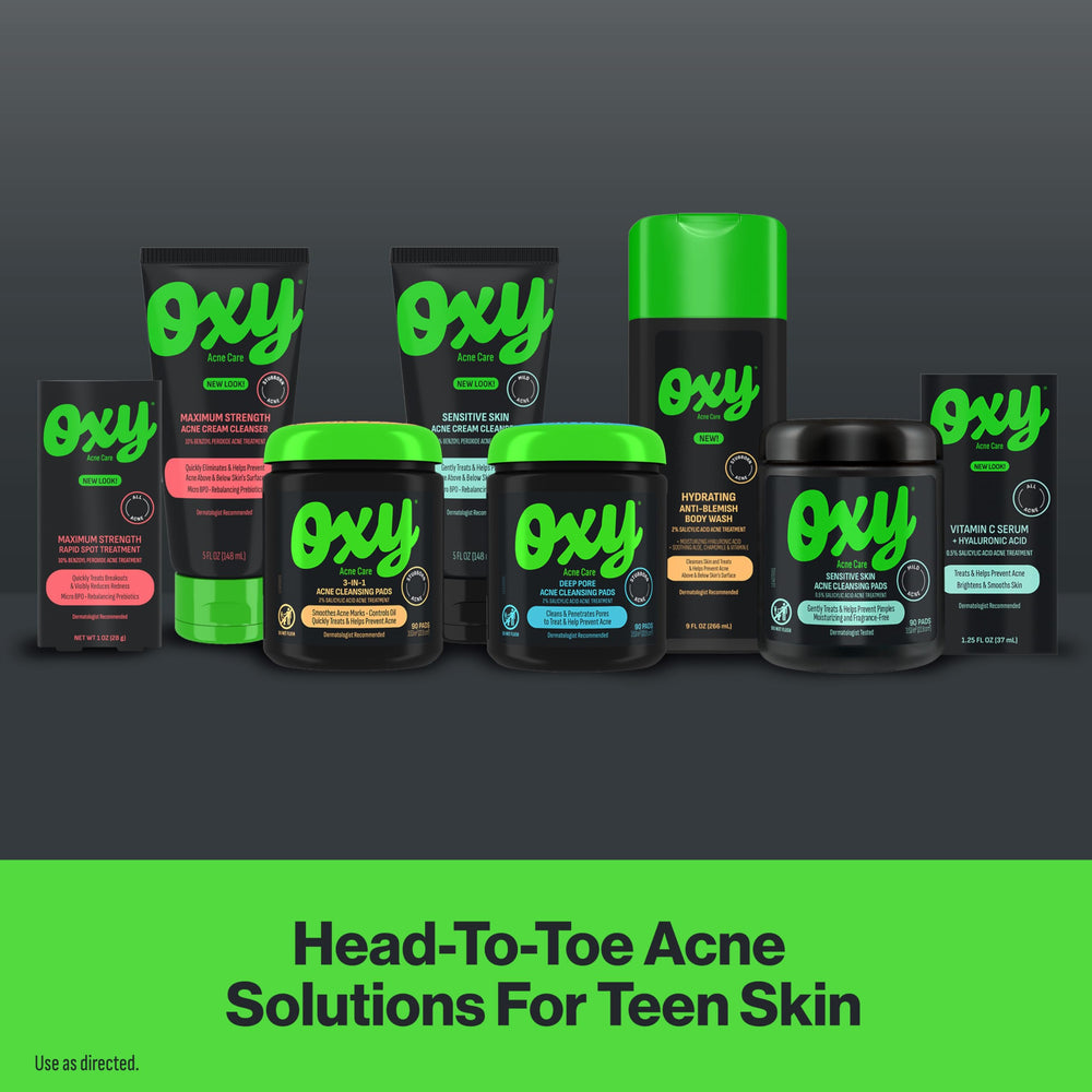 Oxy Deep Pore Cleansing Pads teen skincare routine supports clearer-looking skin.