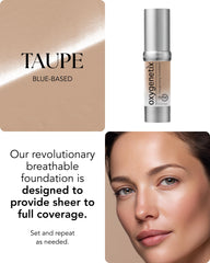 Oxygenetix Oxygenating Foundation Taupe closeup texture reveals a skin-like finish.