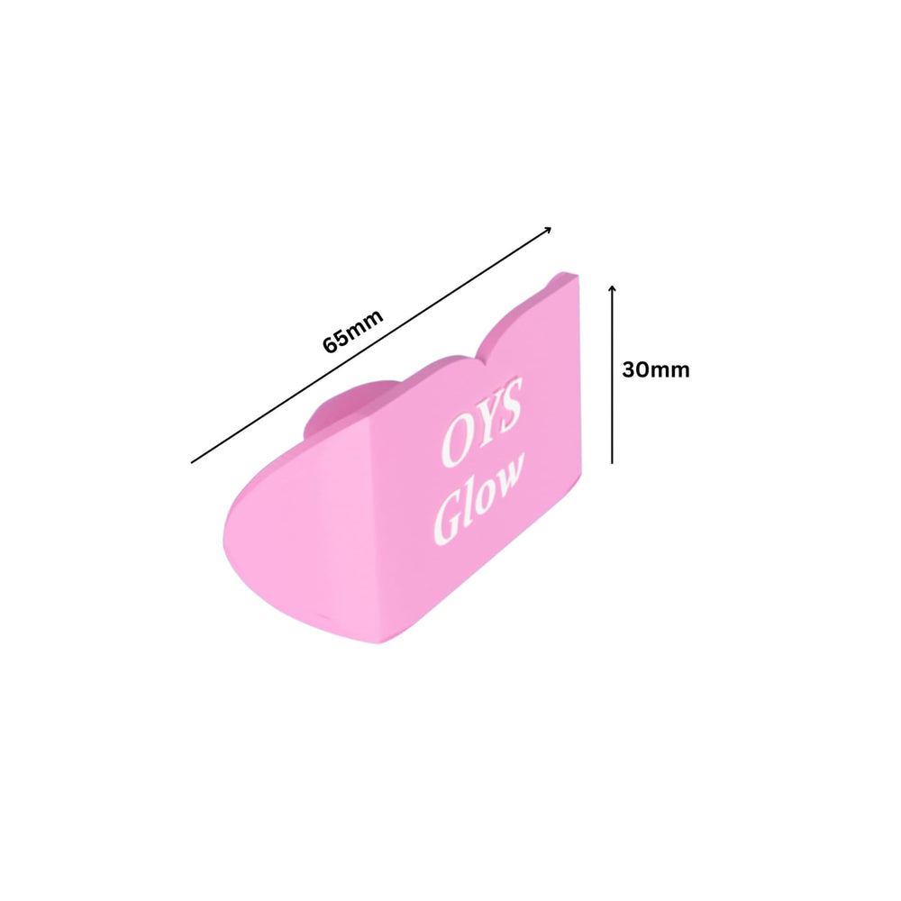 OYS GLOW sunbed lip cover shows travel-friendly design for on-the-go tanning routines.