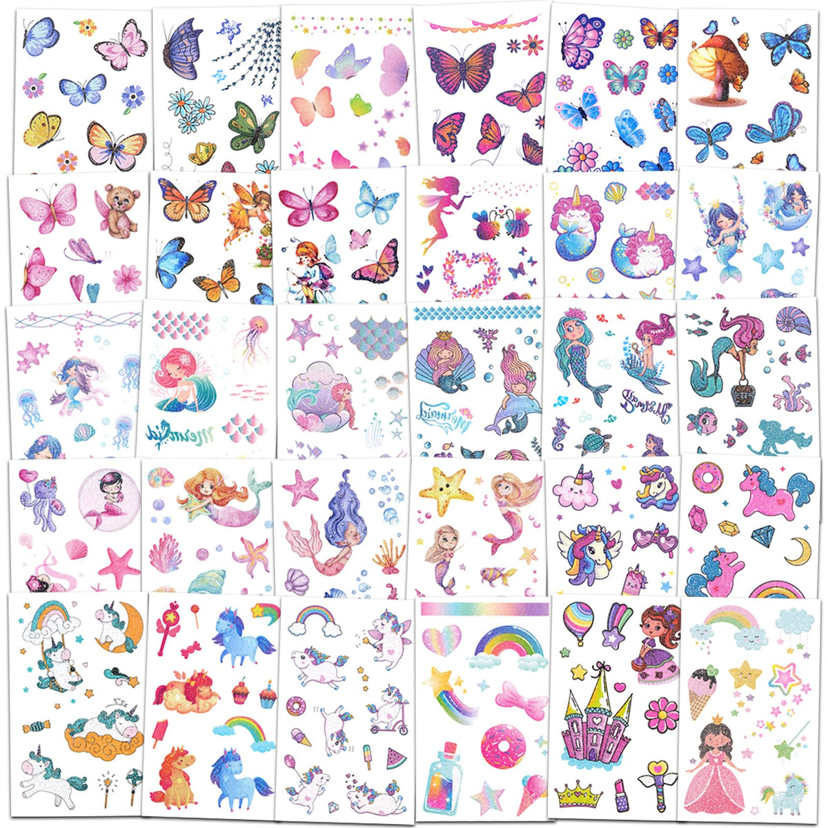 Ozepao glitter tattoos butterflies image highlights party favors and dress-up fun.