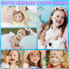 Ozepao glitter tattoos unicorns image showcases magical designs for gifts and celebrations.