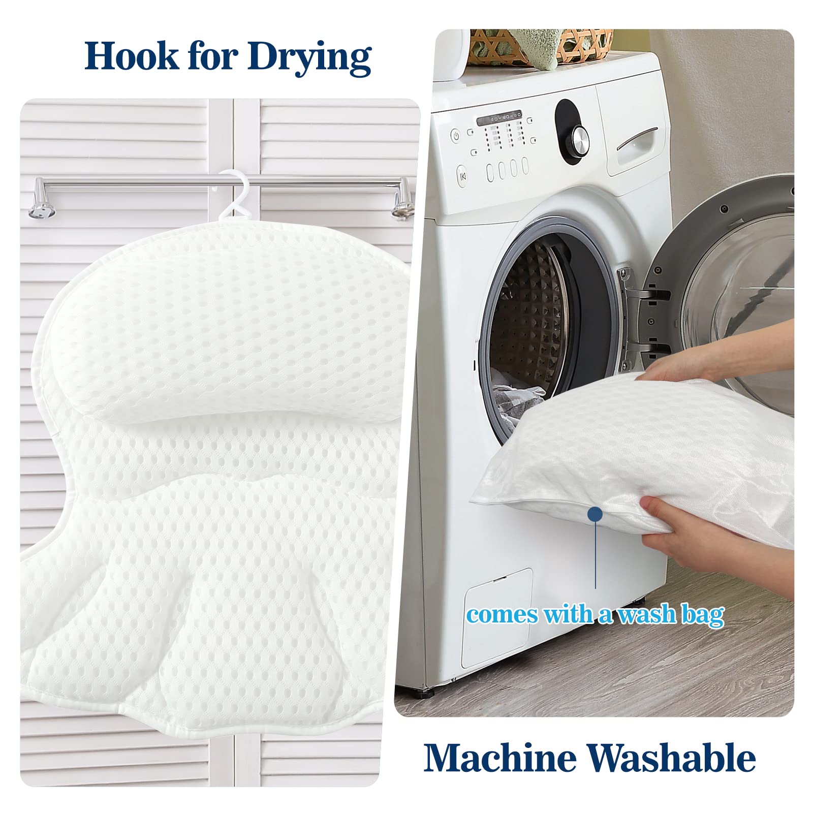 Ozyalo universal-fit tub pillow works with most tub styles for versatile use.