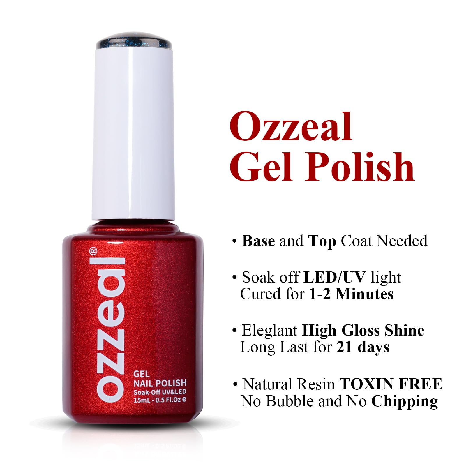 Ozzeal navy glitter nail swatch displaying rich color and long-lasting sparkle