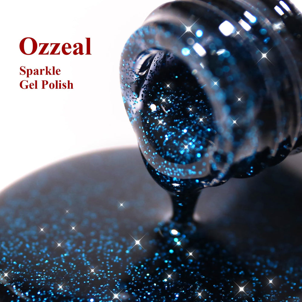 Ozzeal full nails with glitter on fingertips for festive sparkle