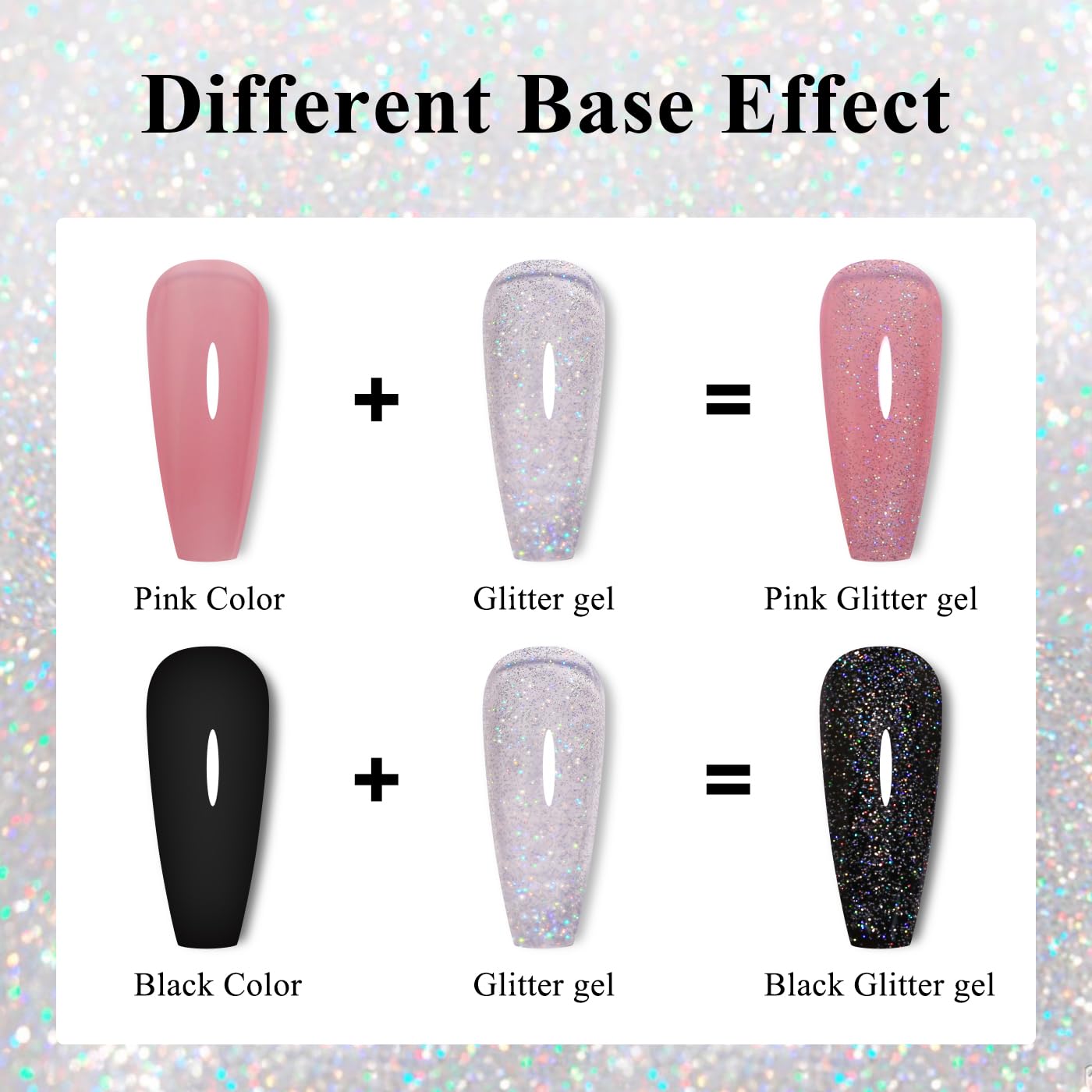 Base coat application on nails with Ozzeal glitter gel polish