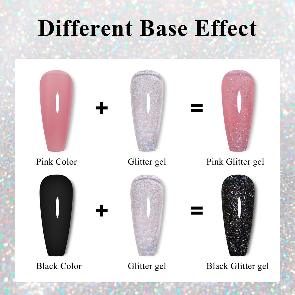 Base coat application on nails with Ozzeal glitter gel polish