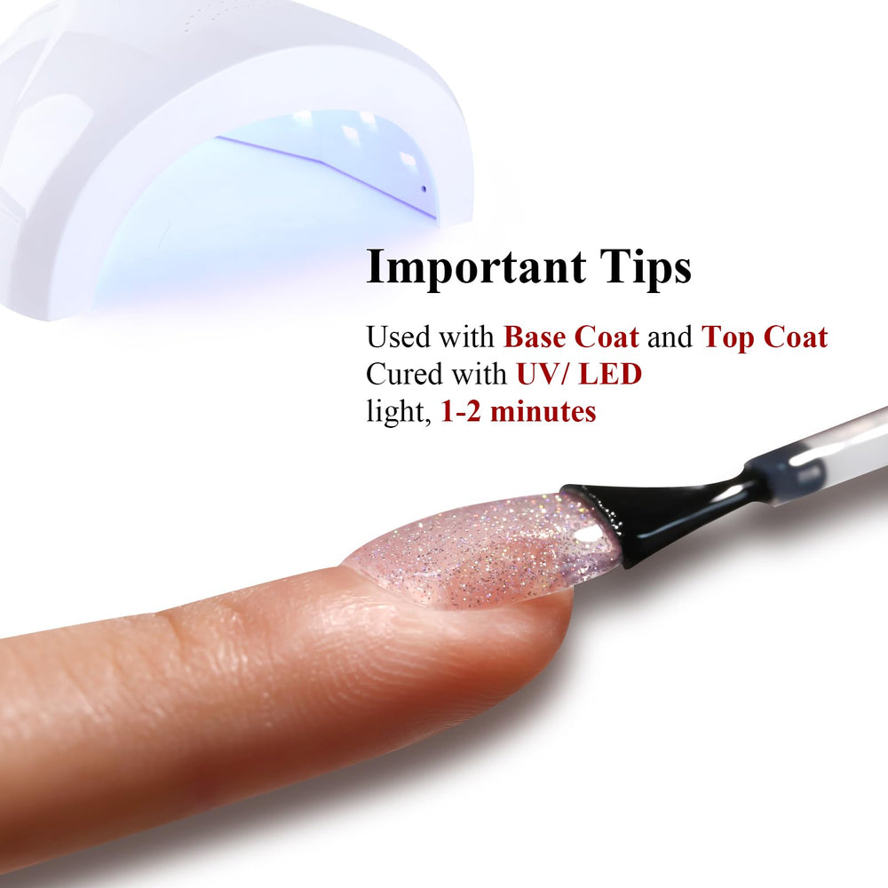 Easy removal steps shown with Ozzeal glitter gel polish