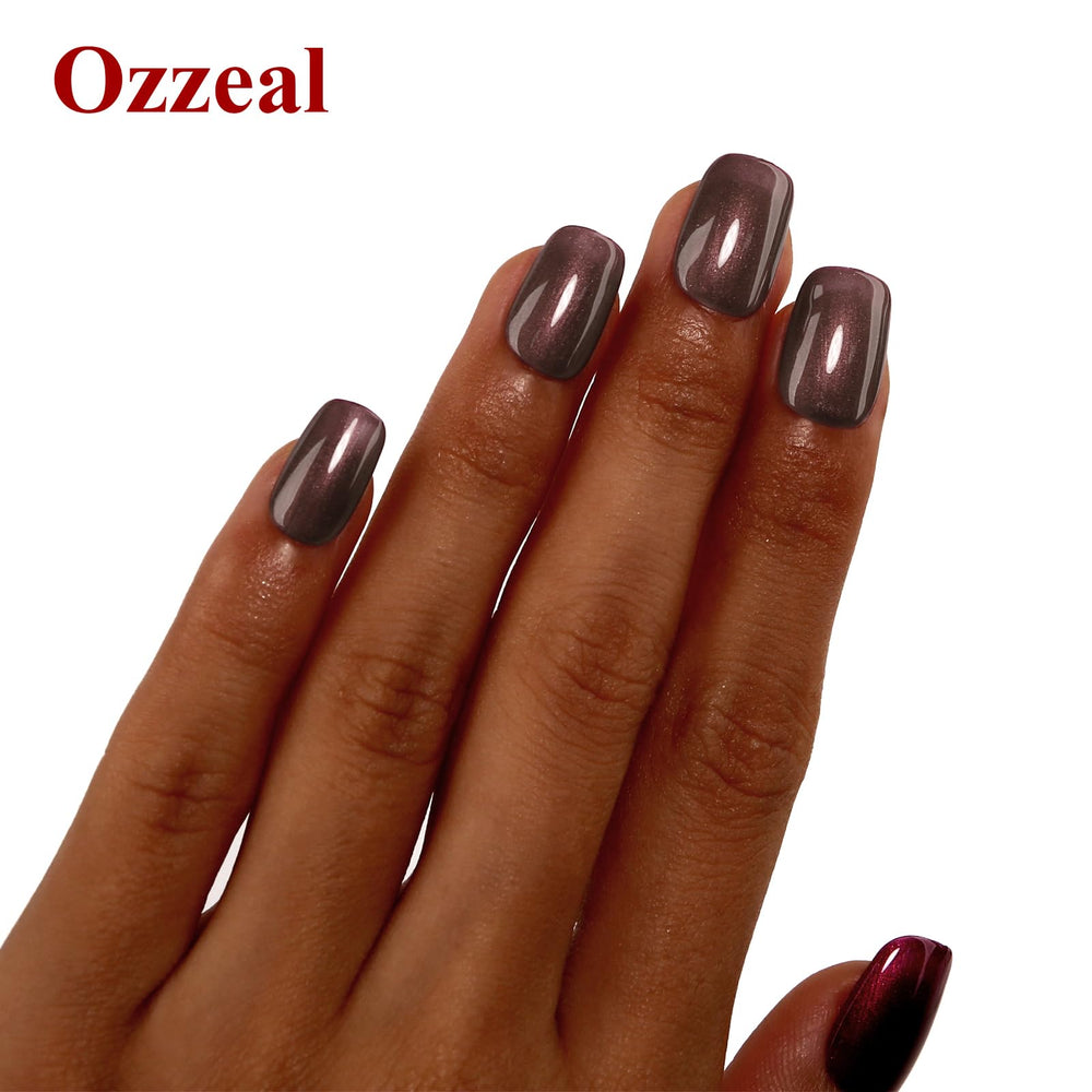 Ozzeal Pearl Gel Nail Polish color layer curing under LED/UV light