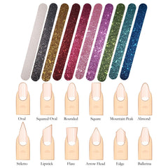 P2P Nails nail file strips in glitter colors help you trim and smooth edges with ease.