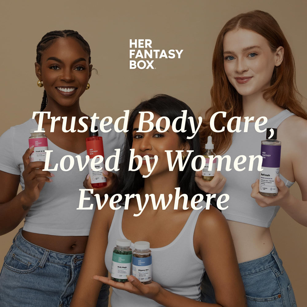pH-balancing concept illustrated with Renew Her oil for healthier tone