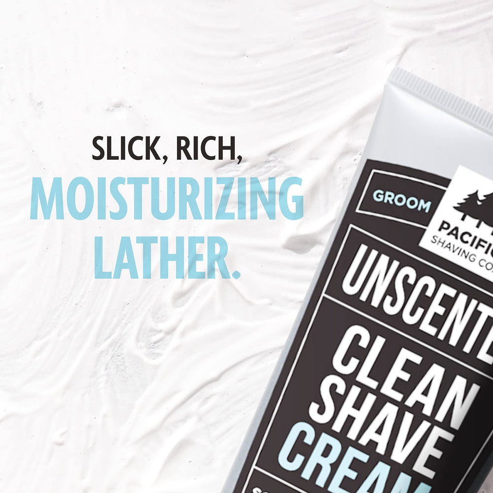 Pacific Shaving Company fragrance-free formula image emphasizes unscented comfort