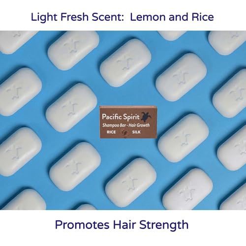Pacific Spirit rice shampoo bar on hair shows gentle volumizing and detangling action.