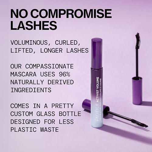 Pacifica Activist Curling Mascara curved vegan brush closeup for lifted lashes