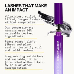 Pacifica Activist Curling Mascara wand angle demonstrates easy application