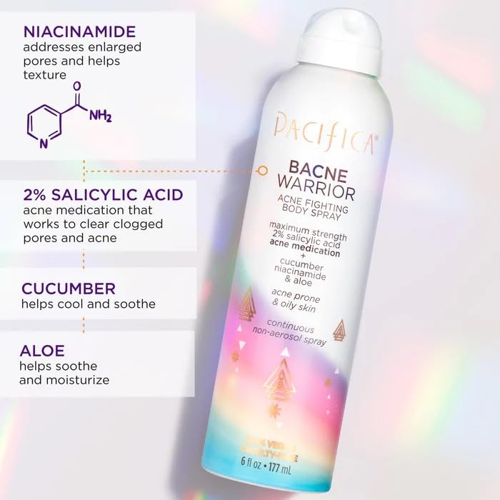 Pacifica Bacne Warrior 2% salicylic acid for pore cleansing.