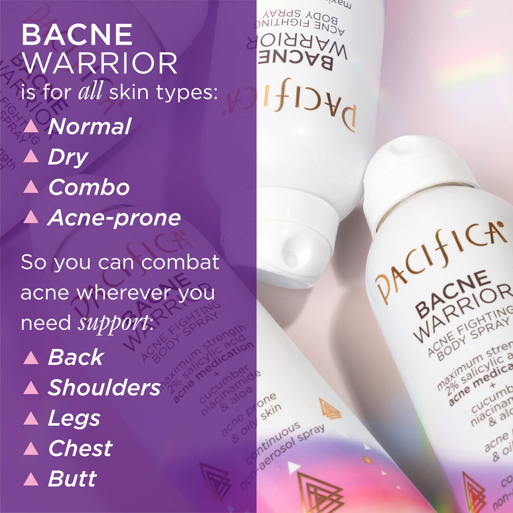 Pacifica Bacne Warrior Aloe-Cucumber soothing formula for sensitive skin.