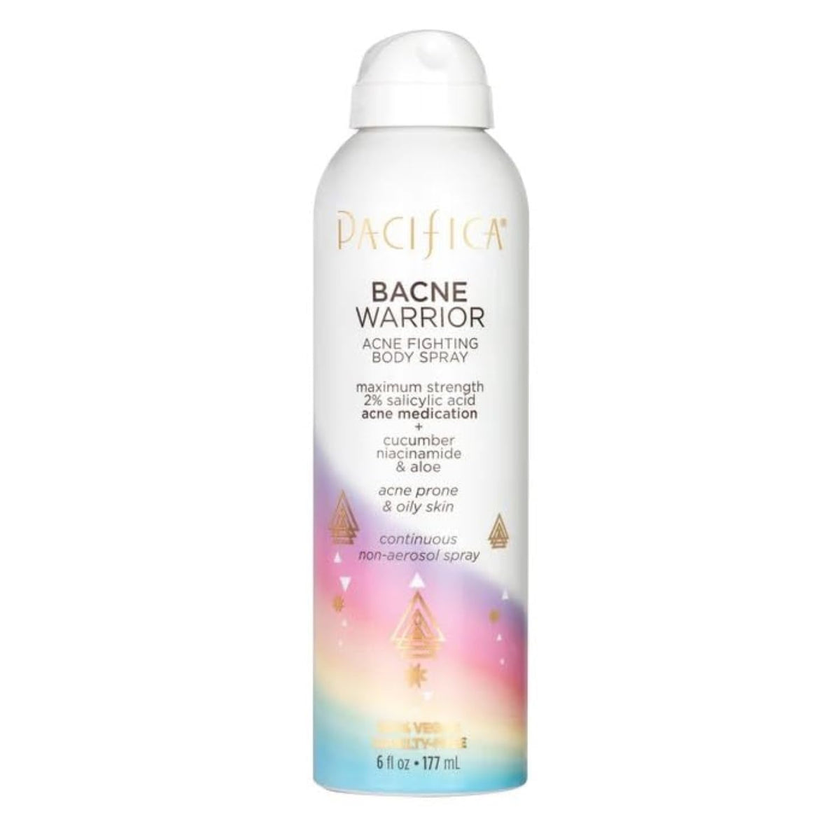 Pacifica Bacne Warrior bottle front view for back and chest acne support.