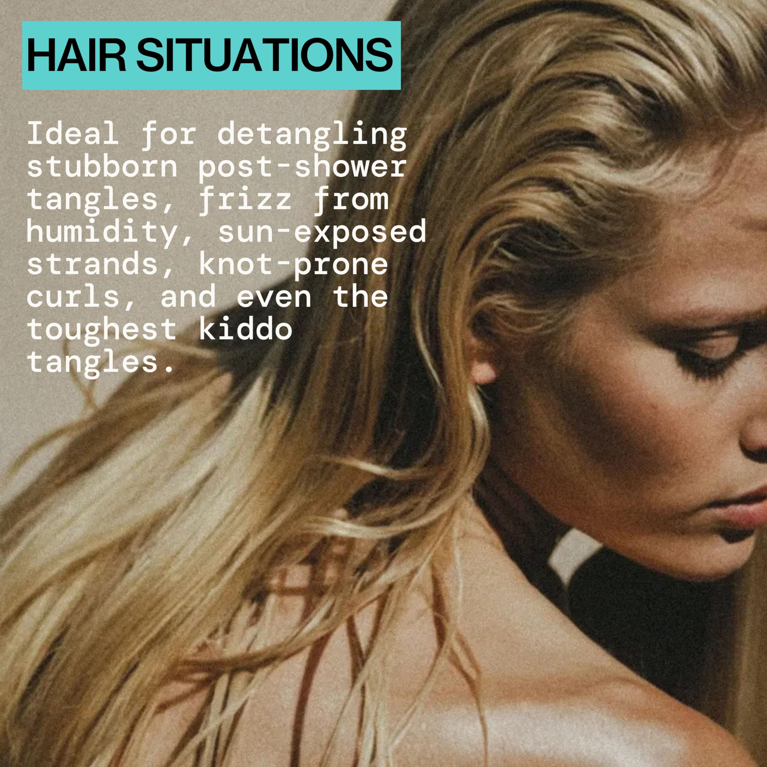 Pacifica Coconut Milk Detangler curly hair texture focus showcases diverse hair compatibility
