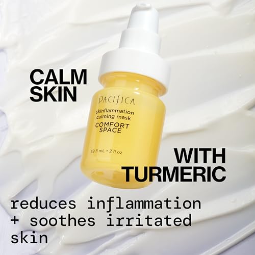 Pacifica Comfort Space mask turmeric illustration emphasizing anti-inflammatory support.