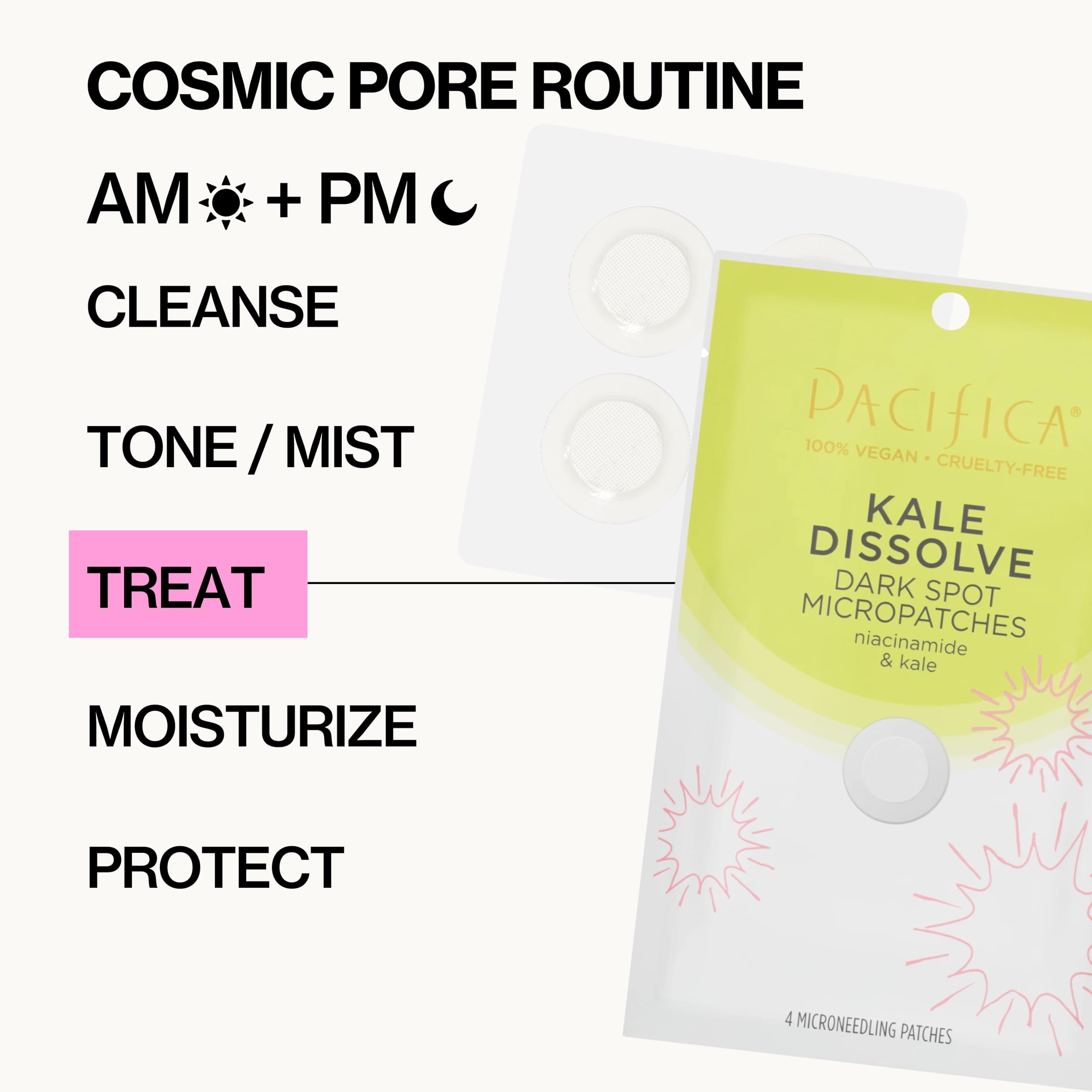 Pacifica dark spot micropatches in nighttime routine inside bathroom mirror setup