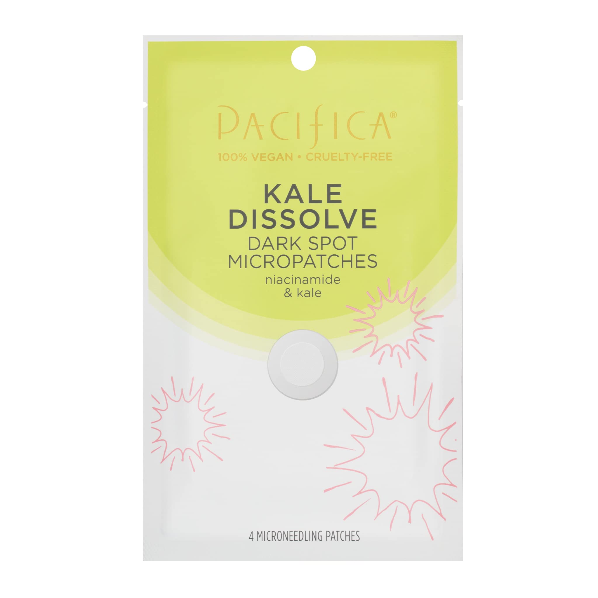 Pacifica dark spot micropatches packaging with resealable pouch for convenient use