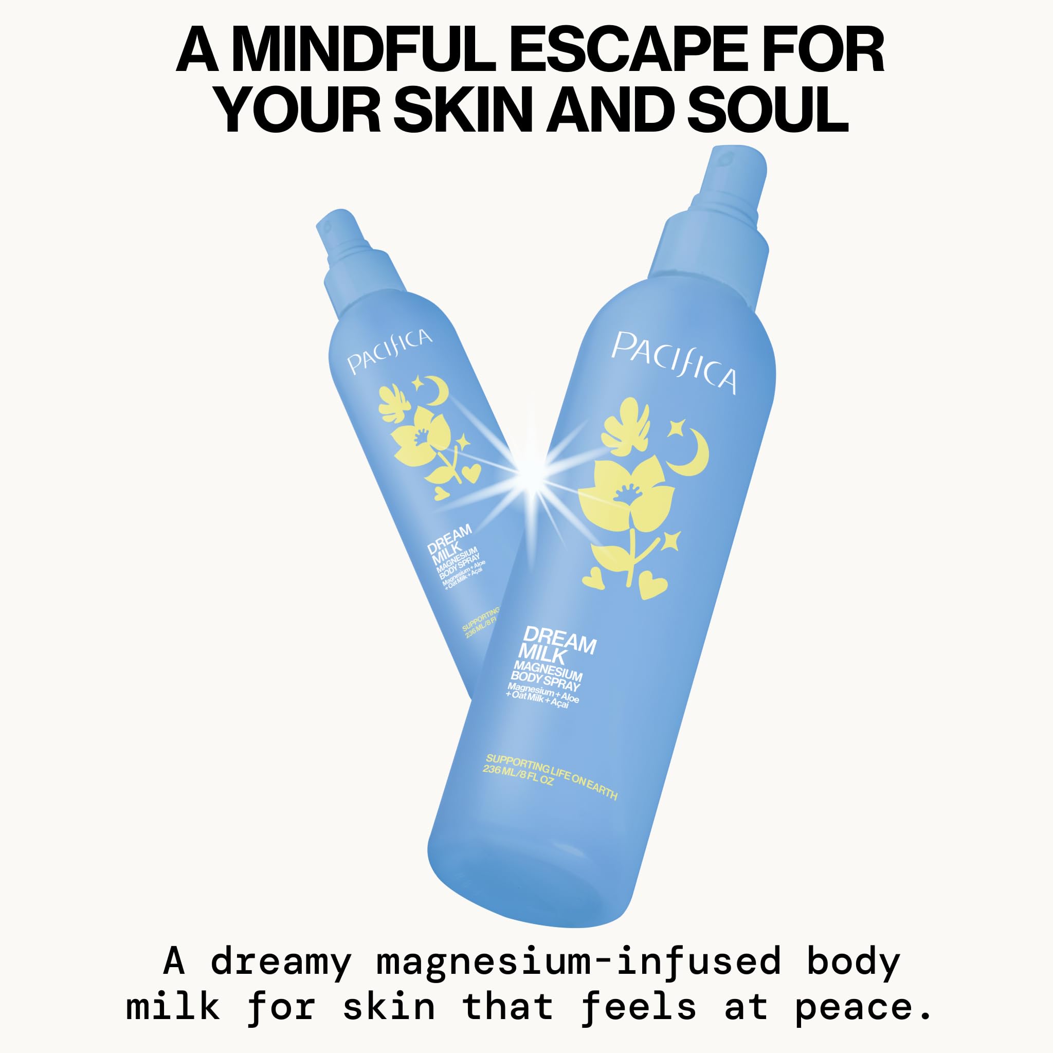 Pacifica Dream Milk spray nozzle close-up, demonstrates easy mist application
