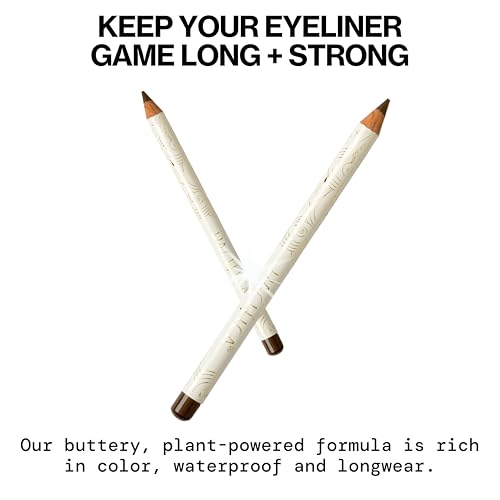 Pacifica Fringe Eyeliner Pencil cream glide closeup demonstrates smooth application.