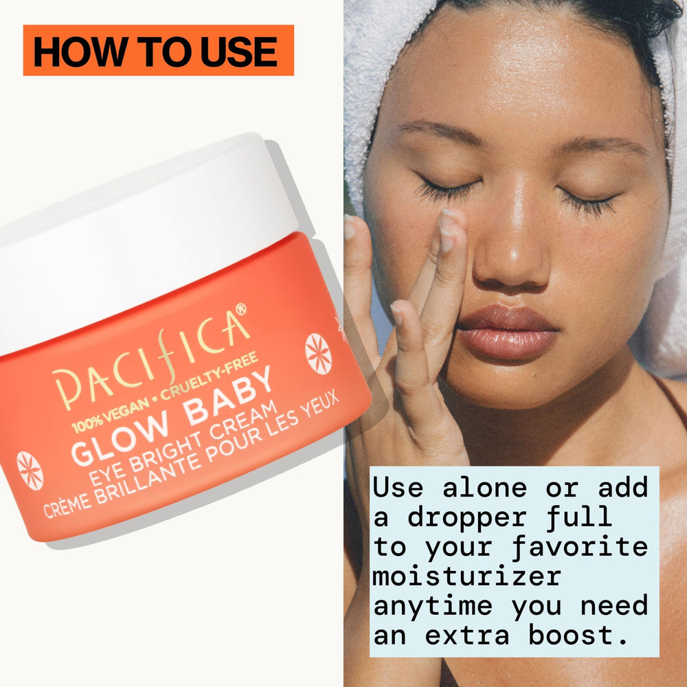 Pacifica Glow Baby Eye Cream packaging—air-tight tube preserves freshness.