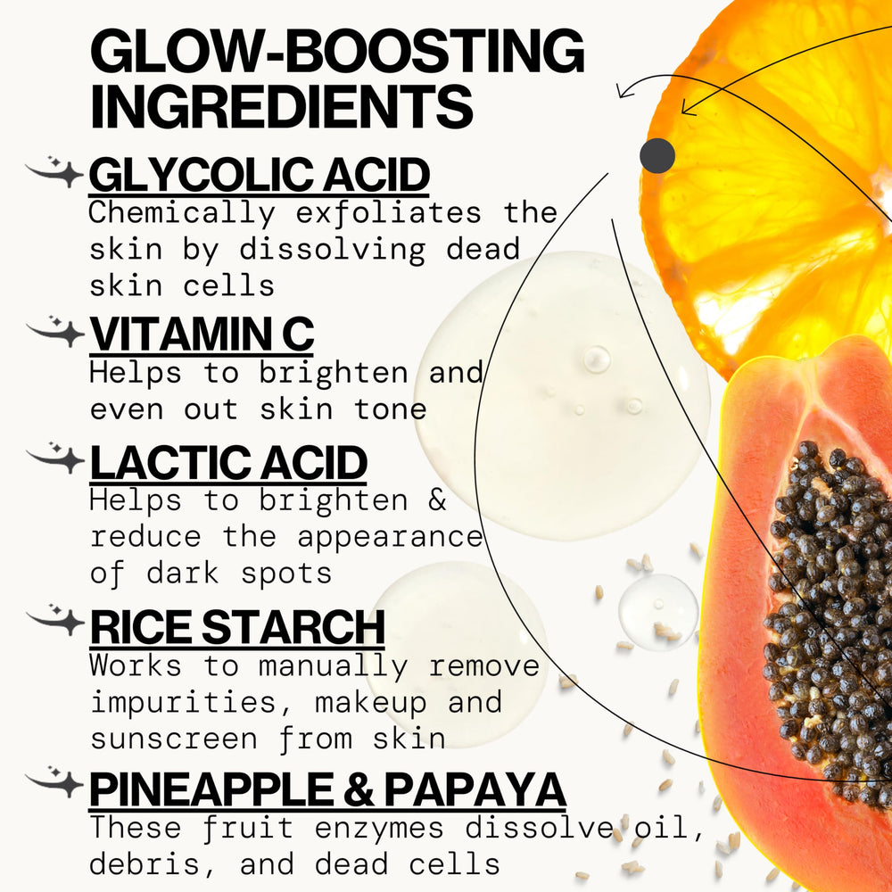 Pacifica Glow Baby Scrub user applying scrub during routine