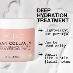 Pacifica Night Cream texture swatch shows creamy consistency for moisturization