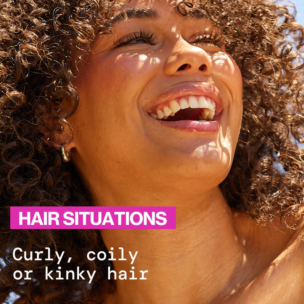 Silicone-free label signals clean beauty for frizz-free, defined curls