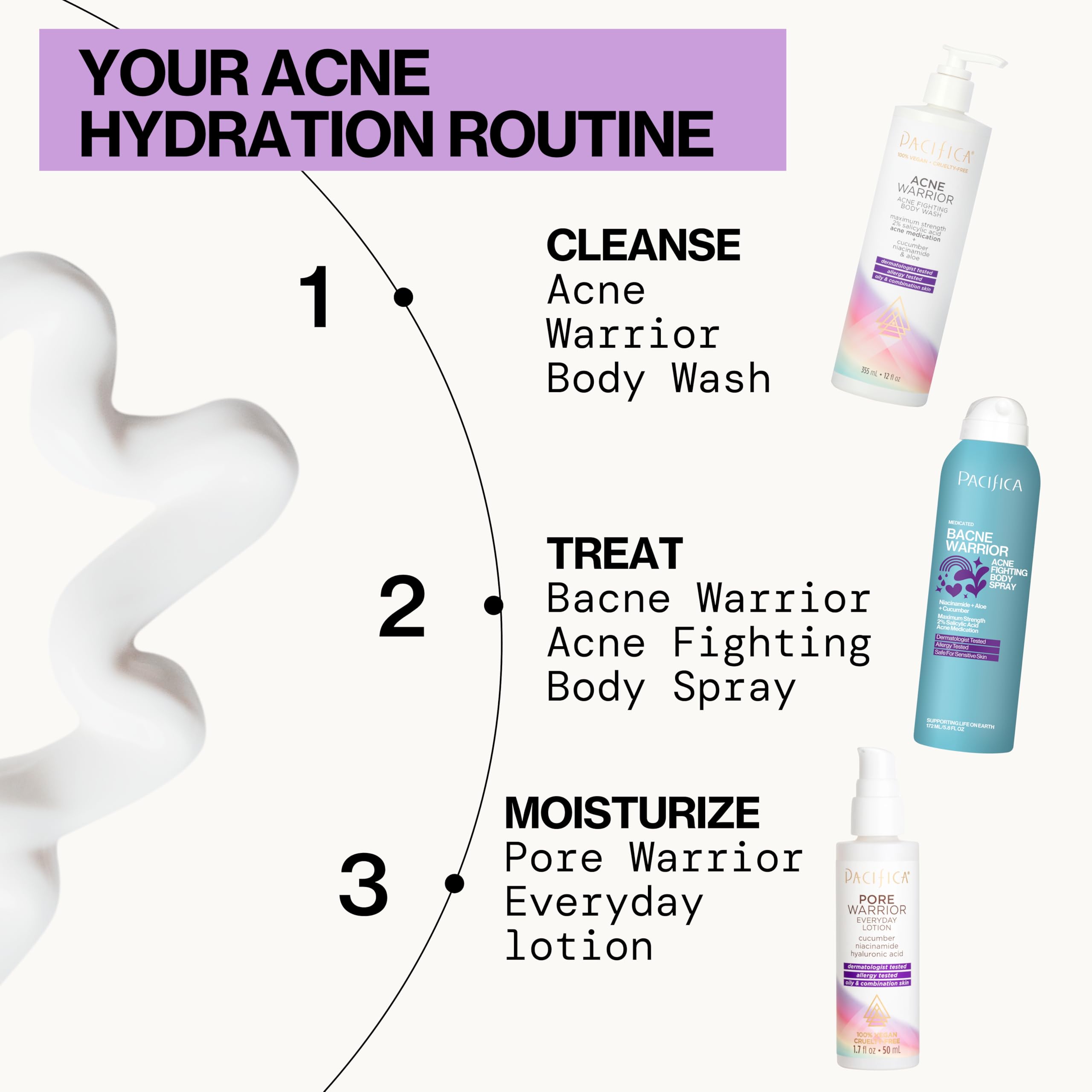 Pacifica Pore Warrior T-zone demo showing oil-control benefits