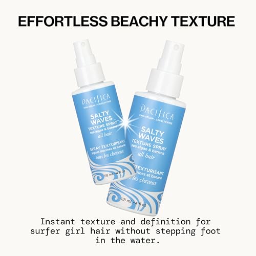 Pacifica Salty Waves beachy waves on hair demonstrating natural texture and light hold.