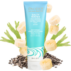 Pacifica Salty Waves conditioner bottle showing hydration for all hair types