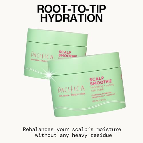 Pacifica Scalp Smoothie being applied to the scalp for cooling relief.