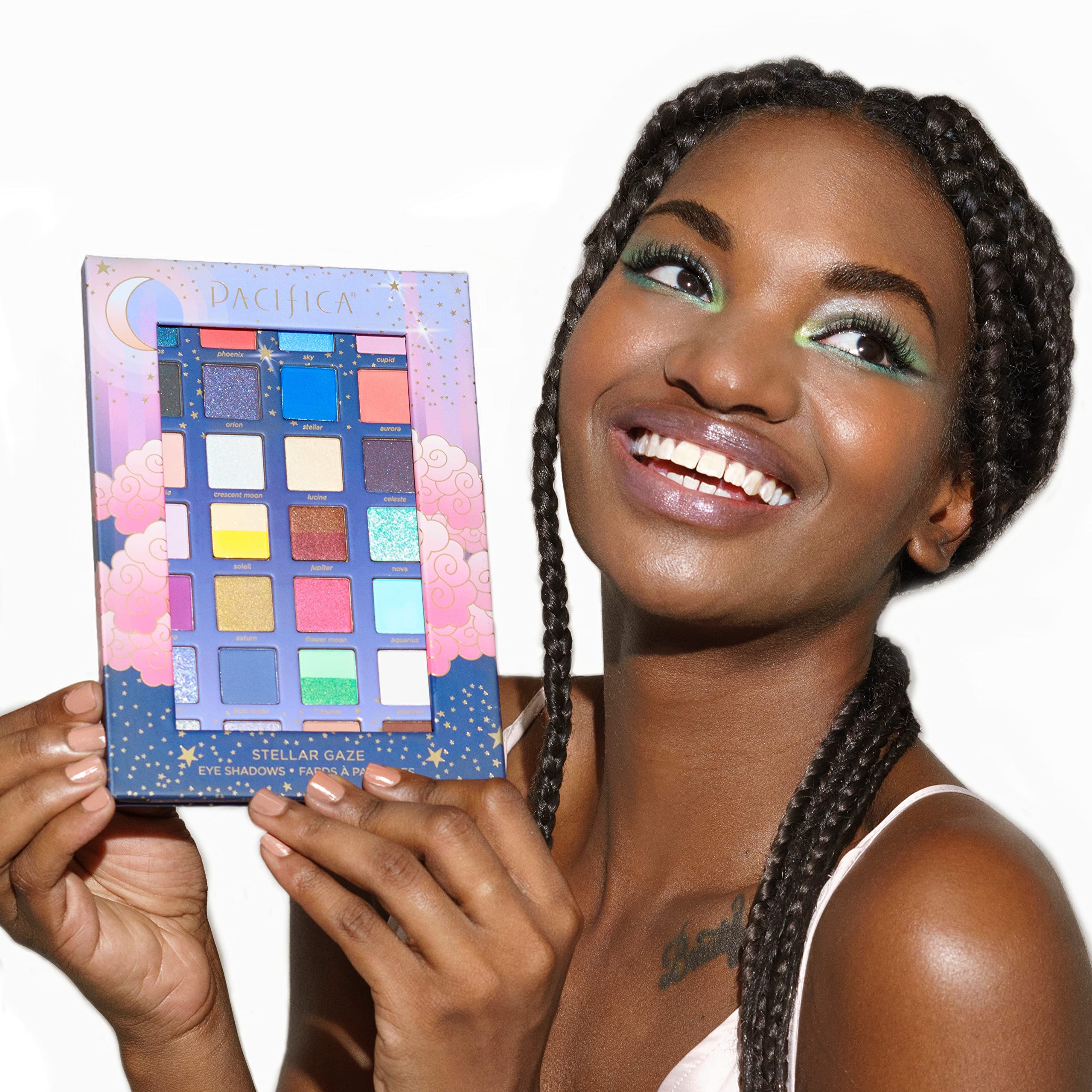Pacifica Stellar Gaze mineral formula provides smooth color with Vitamin E support.