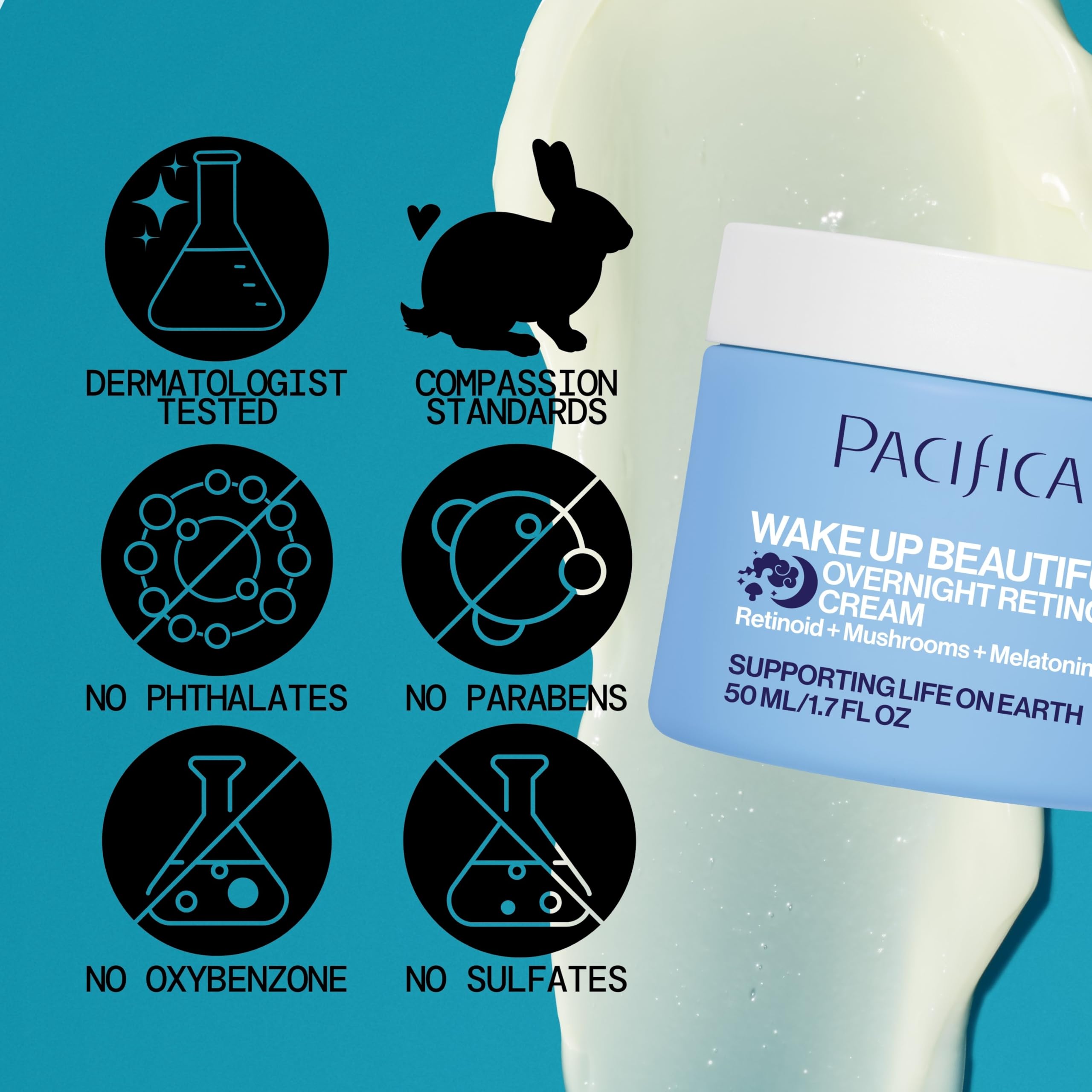 Quinoa and mushroom extracts in Pacifica Wake Up Beautiful night cream
