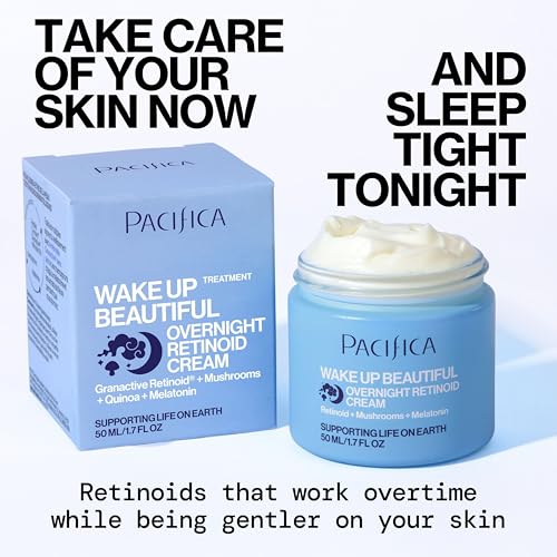 Hyaluronic acid drops in Pacifica Wake Up Beautiful night cream for plump skin