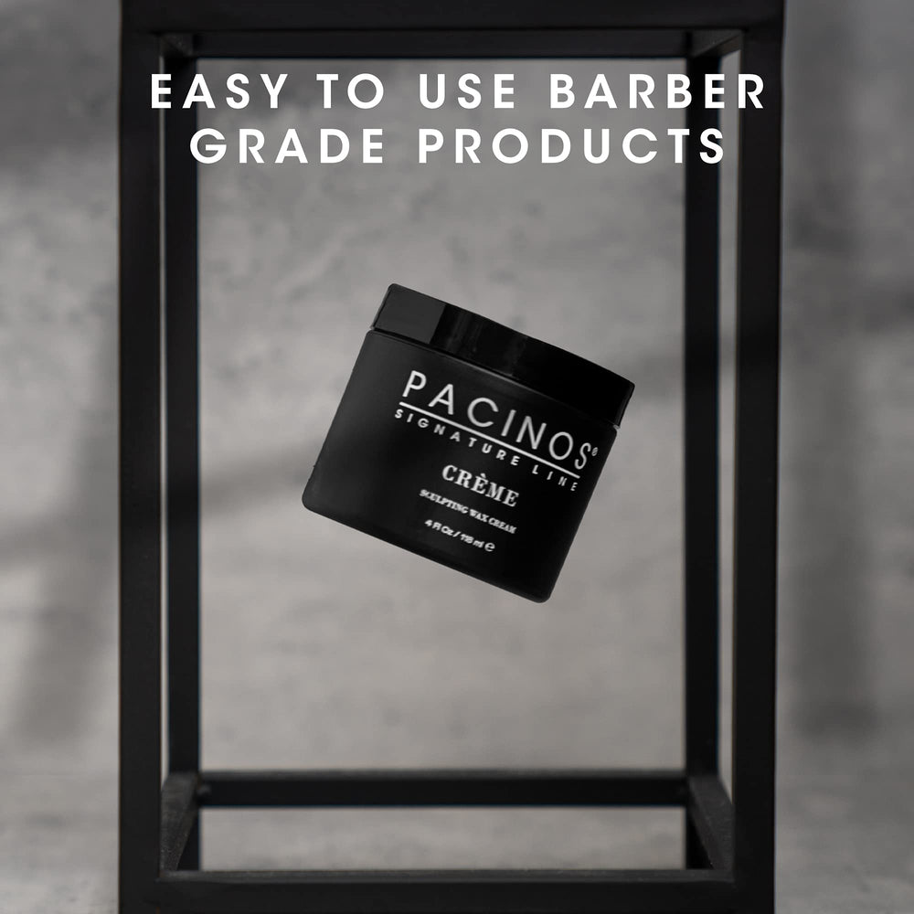 Pacinos Creme Wax Cream fohawk demonstrates sculpted, defined shape