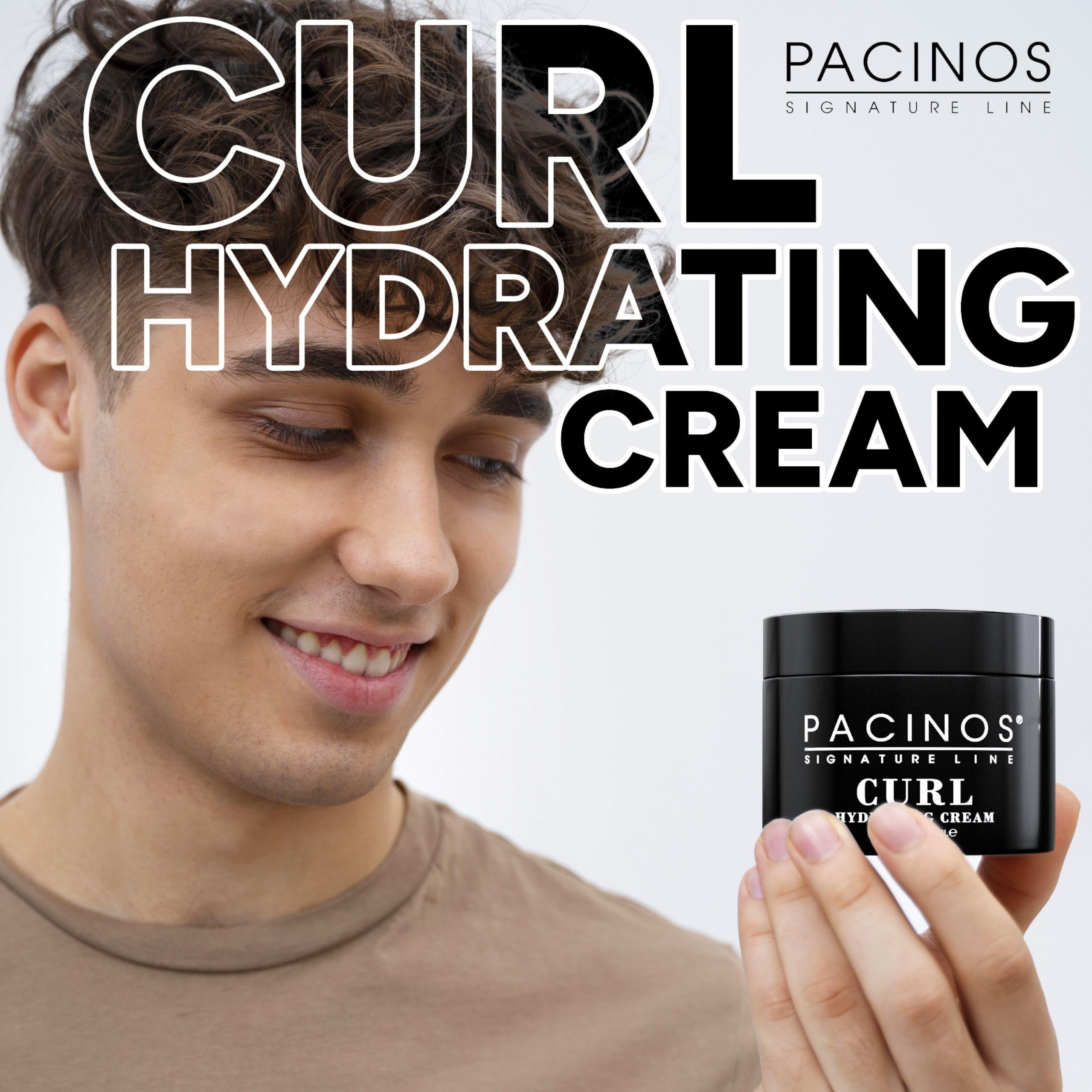 Pacinos Curl Hydrating Cream curly definition highlights natural pattern and bounce.