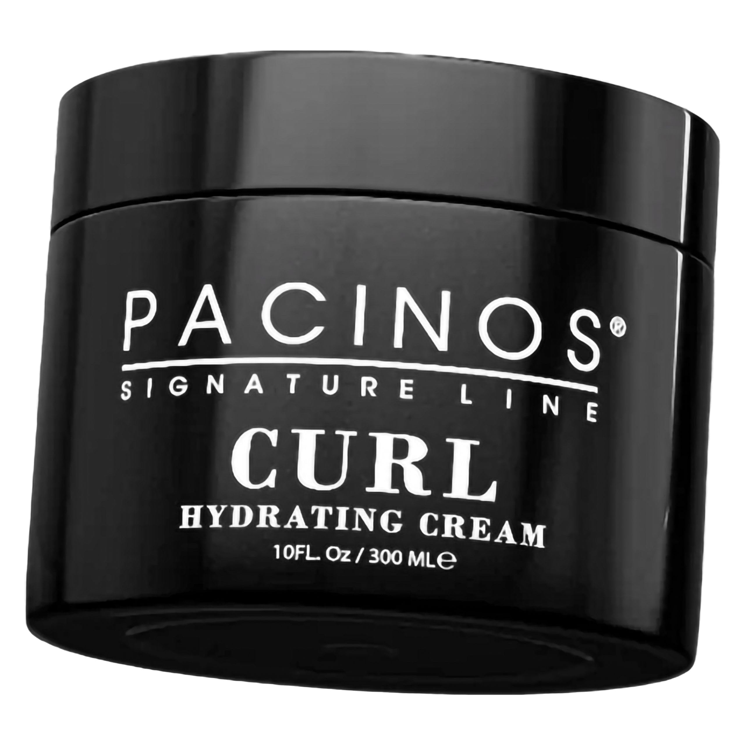 Pacinos Curl Hydrating Cream soft-shine finish on curls in closeup shot.