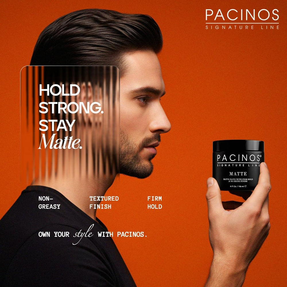 Pacinos DRYFI matte paste natural-finish creates an understated everyday style